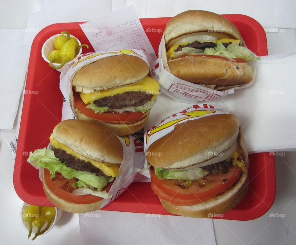 In-N-Out Burgers on Tray