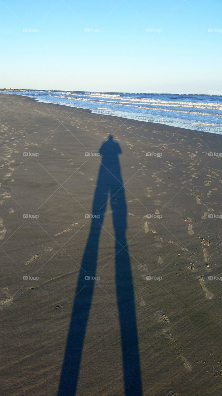 folly beach selfie. my shadow