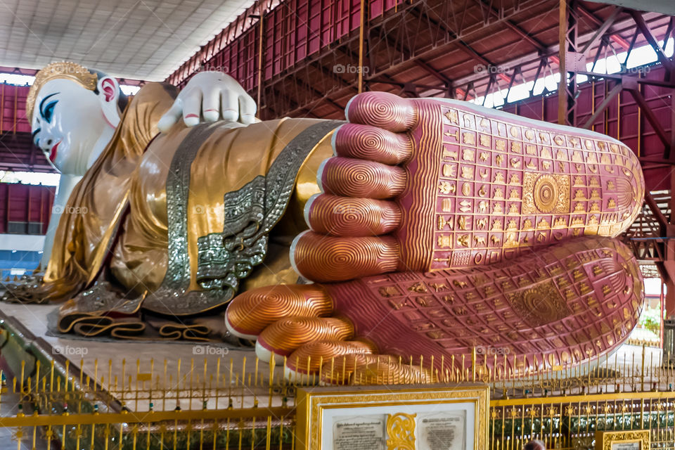 Reclining Buddha of the Chauk Htat Kyi Pagoda, Yangon, Myanmar