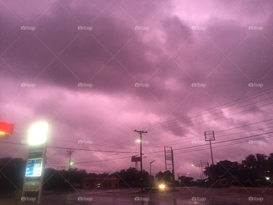 A very dark stormy purple sky caught outside my workplace 