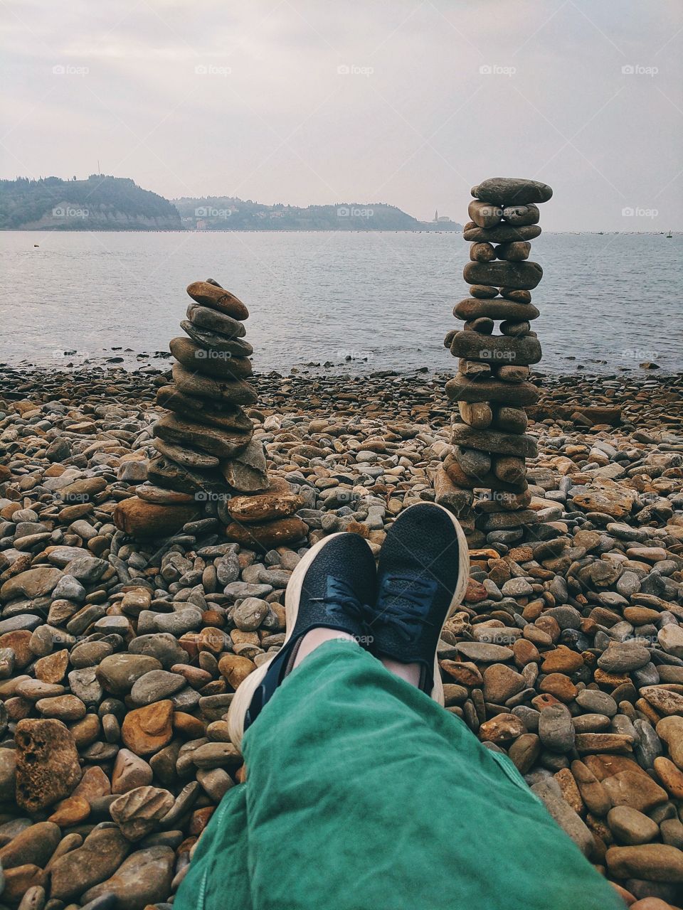 Meditation man at the adriatic coast