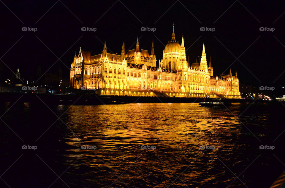 The Hungarian Parliament in Budapest.