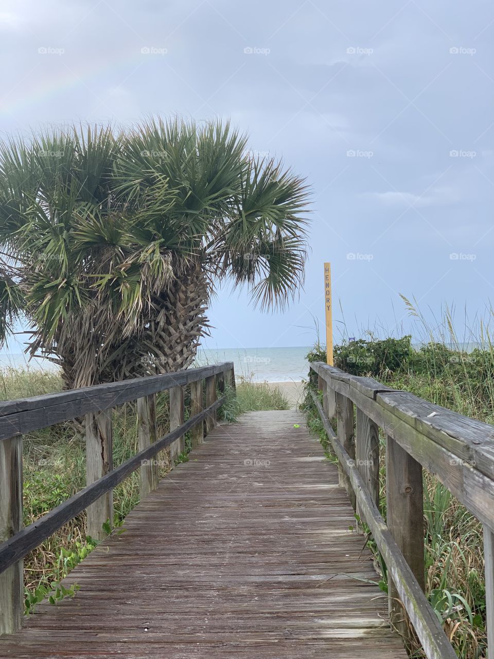 Cocoa Beach on a warm, rainy day in Florida. 