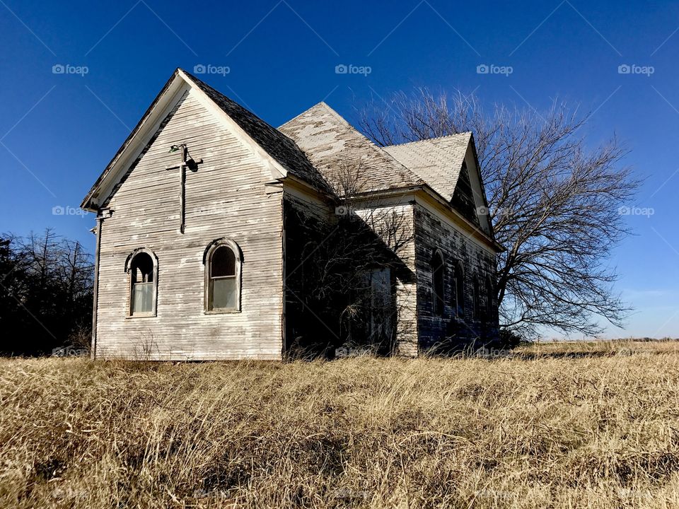 Abandoned church in rural Oklahoma 