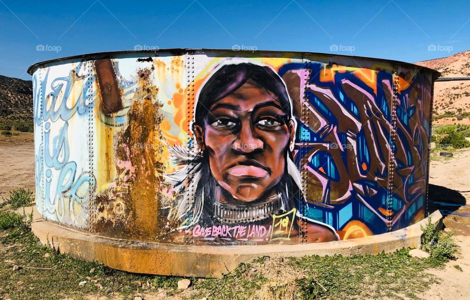painted water tank