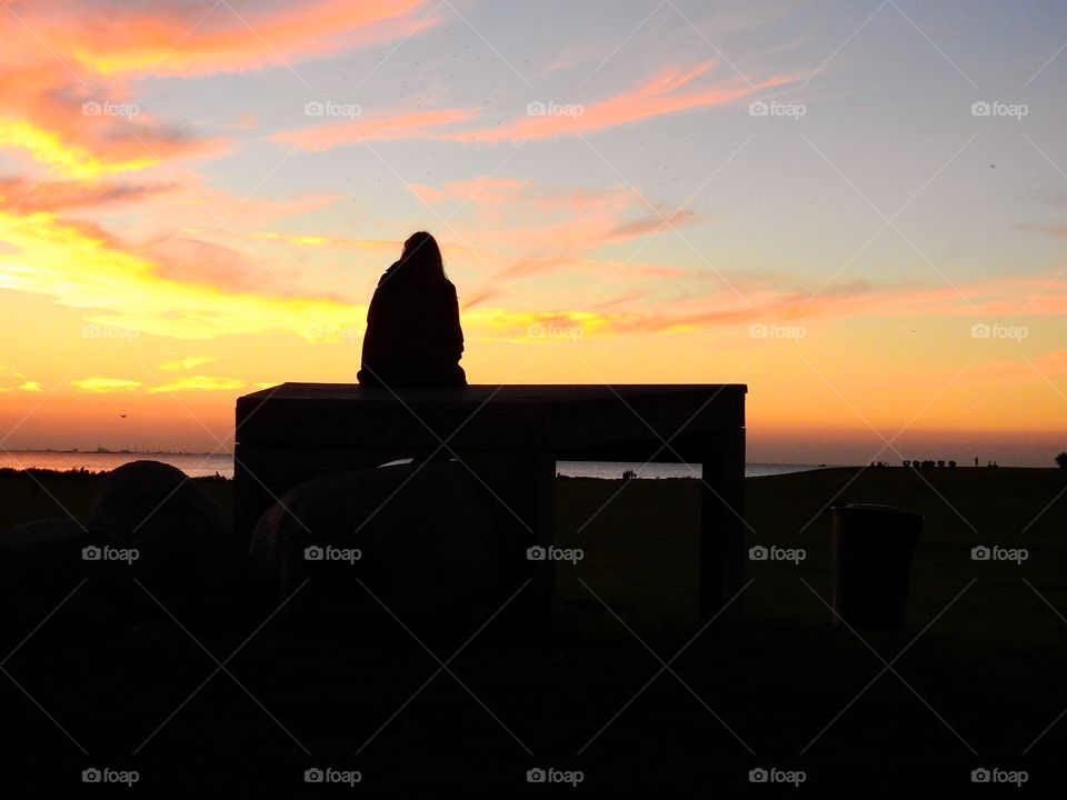 Silhouette in dusk