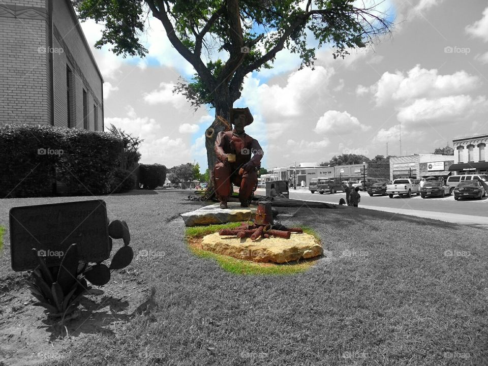 campfire bill. this is a statue of a old west cowboy