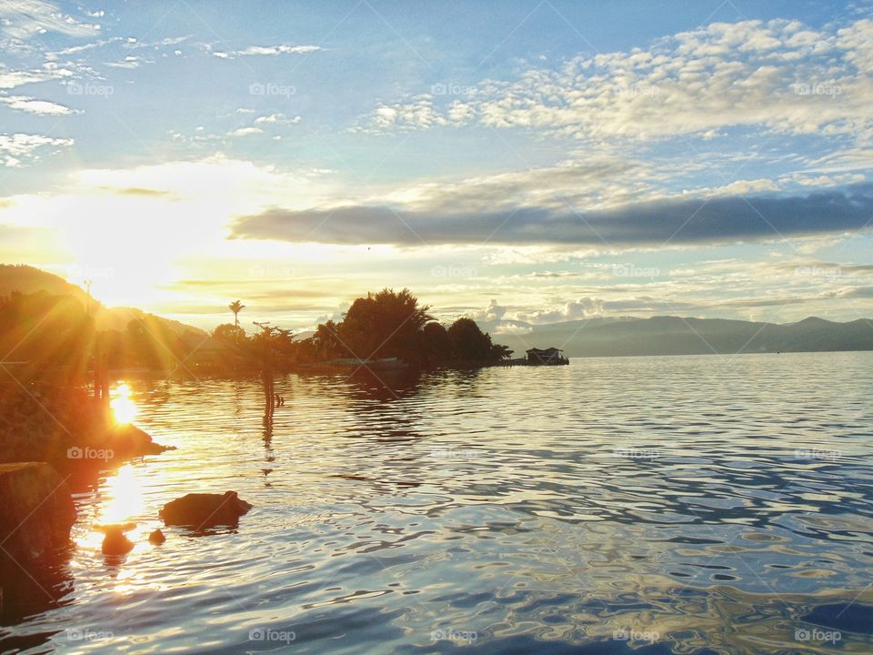 sunset on matano lake