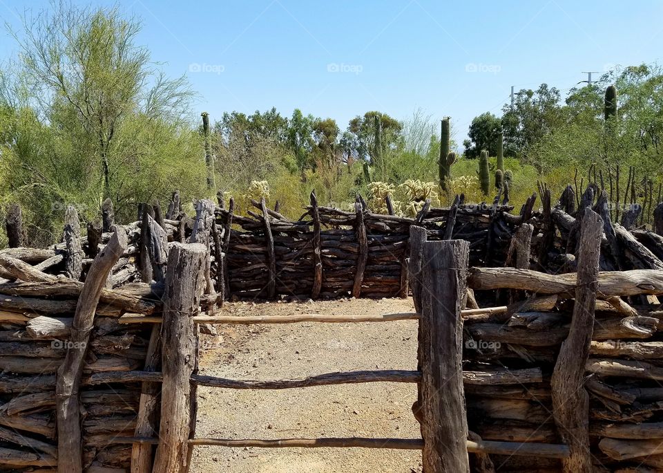 Small corral that may have been used by Native American people many years ago in the deserts of Arizona