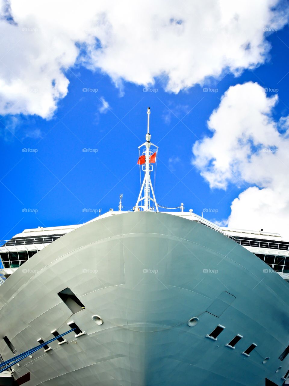 The hull of a cruise ship. The hull of a cruise ship