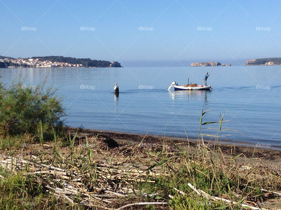Traditional fishing in Pylos, Greece