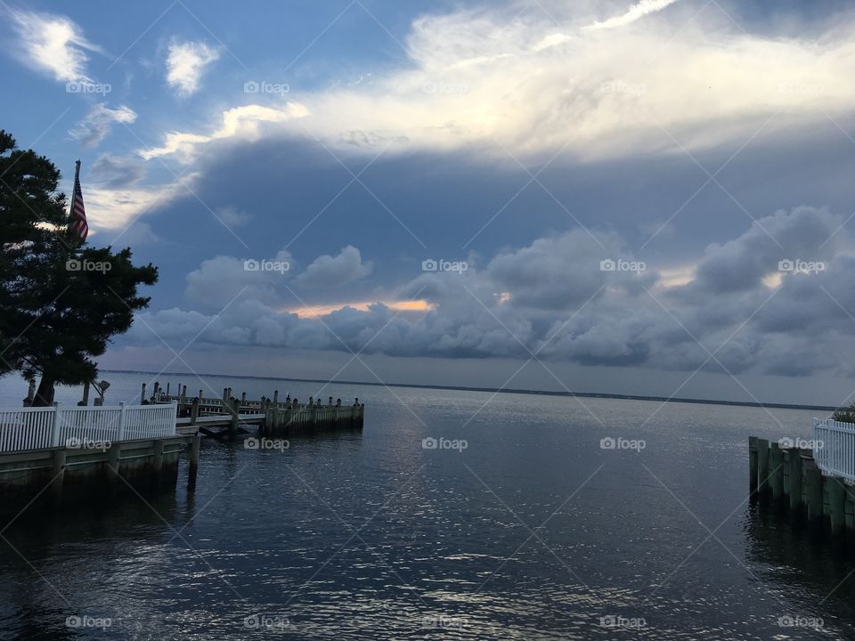 Evening clouds over Barnegat Bay in NJ