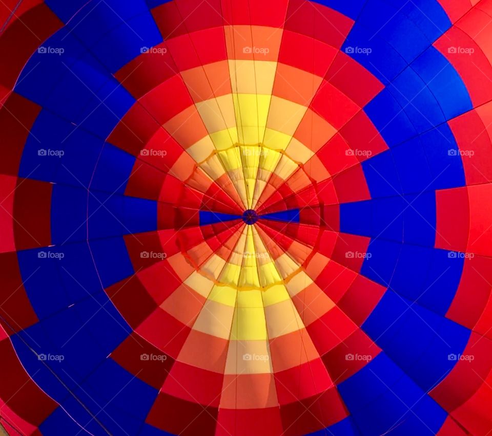 Inside a colorful hot air balloon in Spain 