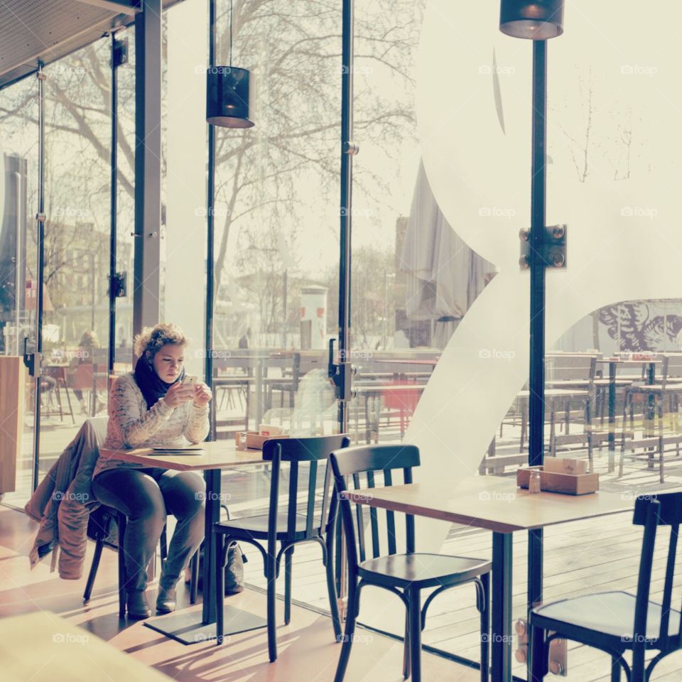 Alone in a cafe 