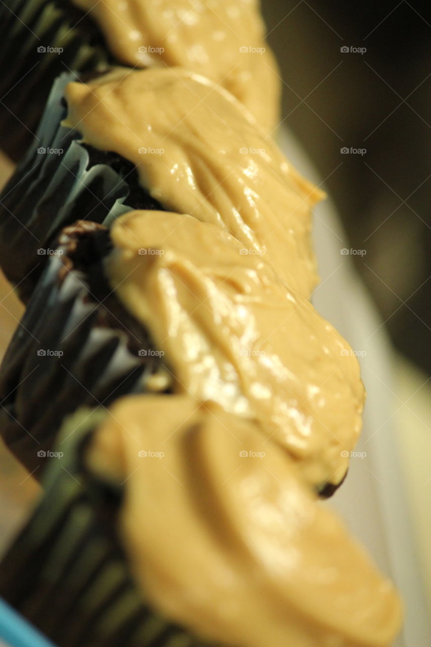 Delicious peanut butter frosted cupcakes