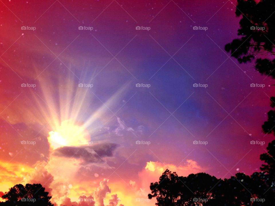 Celestial sunset. Celestial sunset