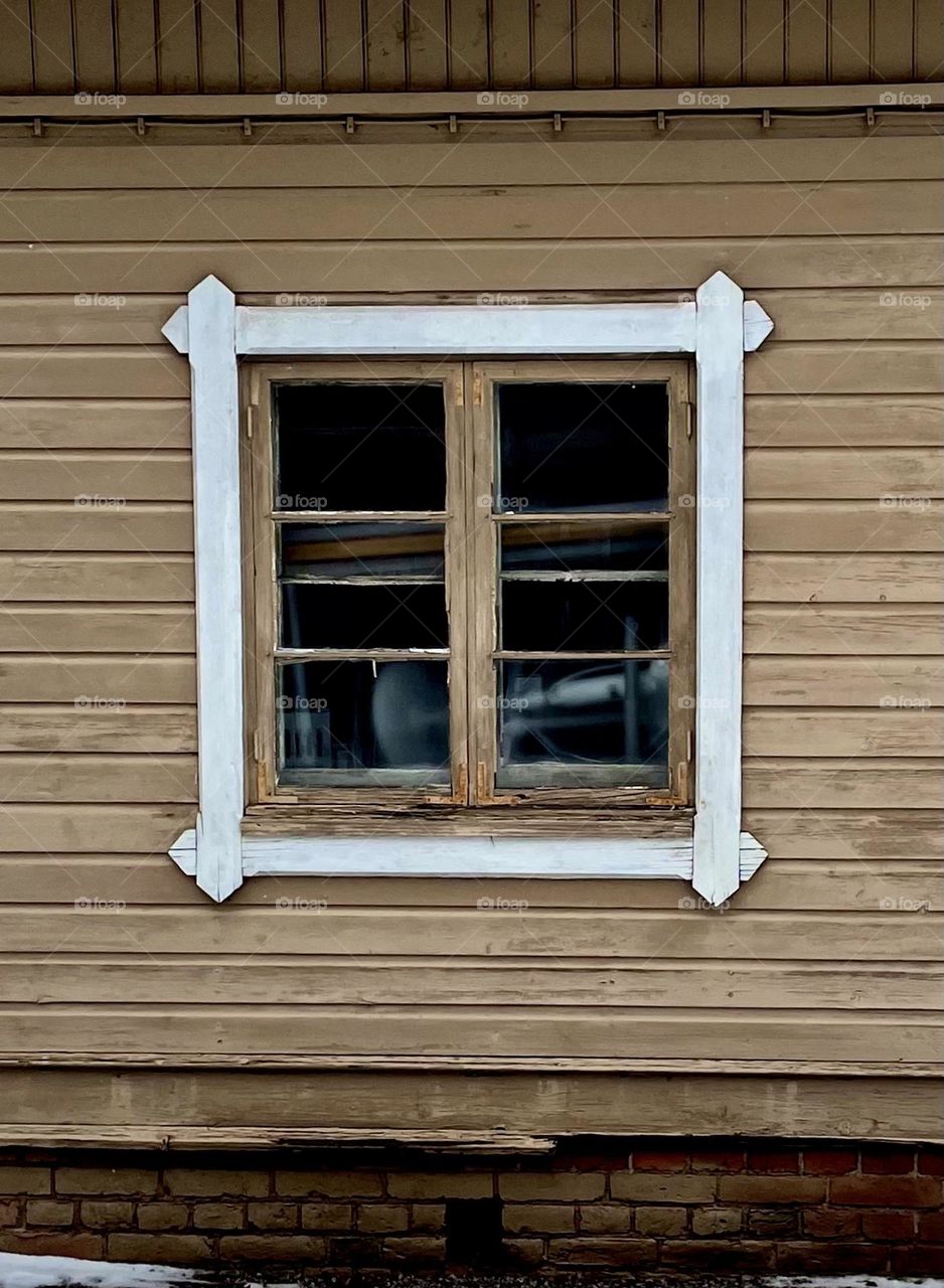 Rectangle shapes on a wall of an old house