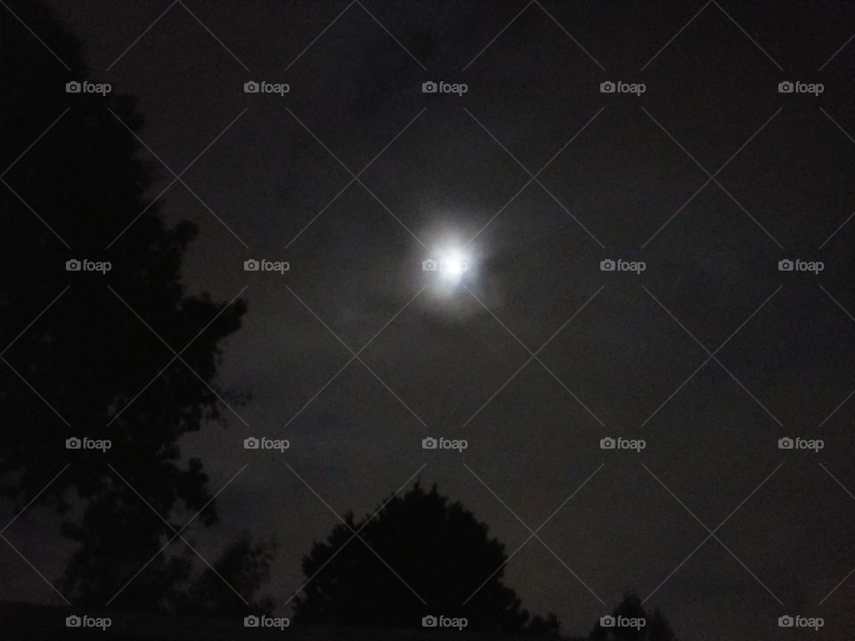 clouds and full moon