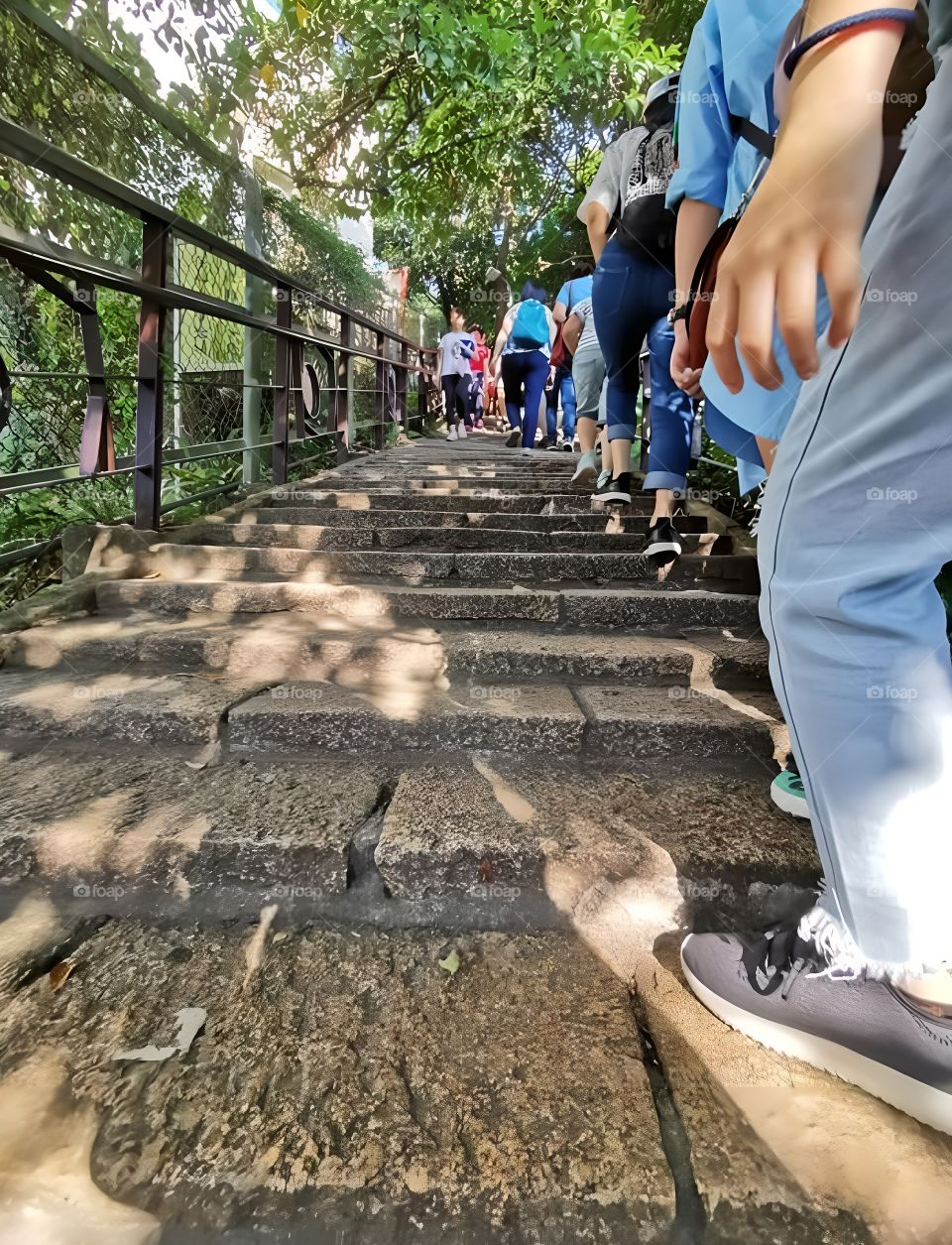 strong step claim up mountain