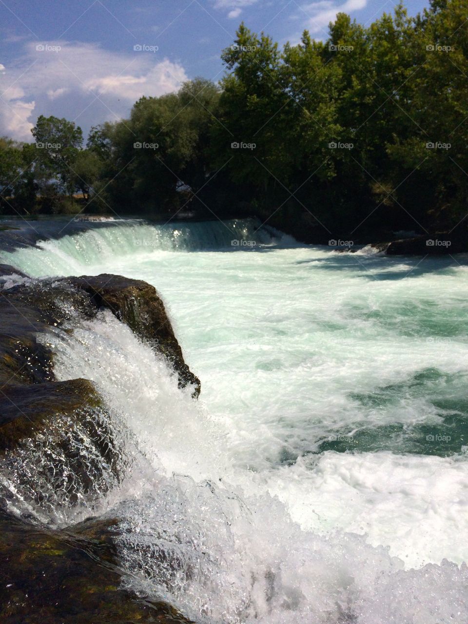 Scenic view of waterfall