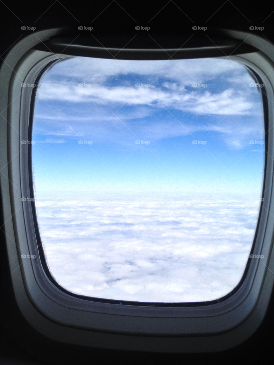 Looking out an airplane window