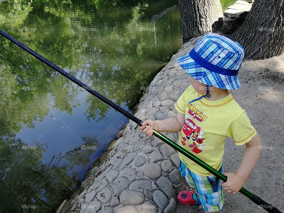 Boy fishing