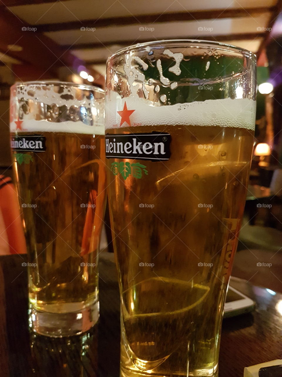heineken beer in the pub