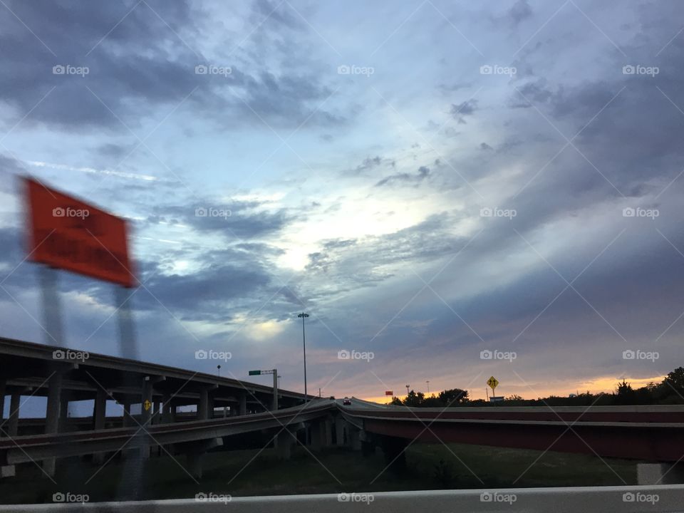 Fast lanes at sunset