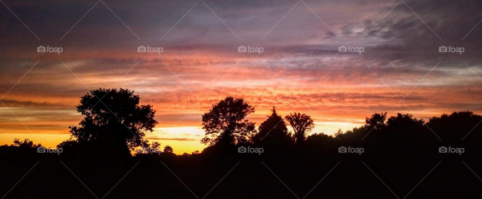 bright and colorful sunset