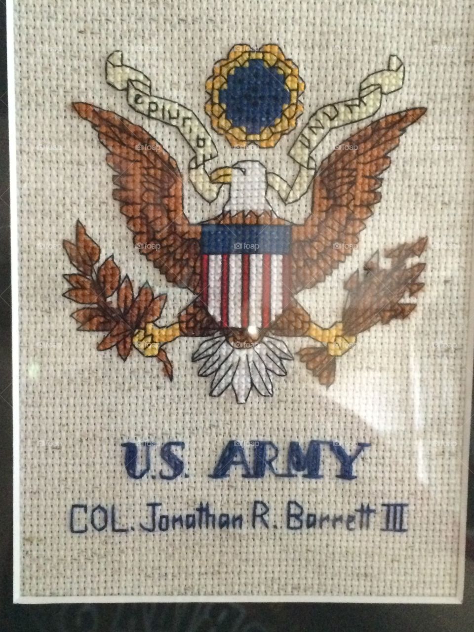 Cross stitch for my  uncle Reed, USA Army 


      