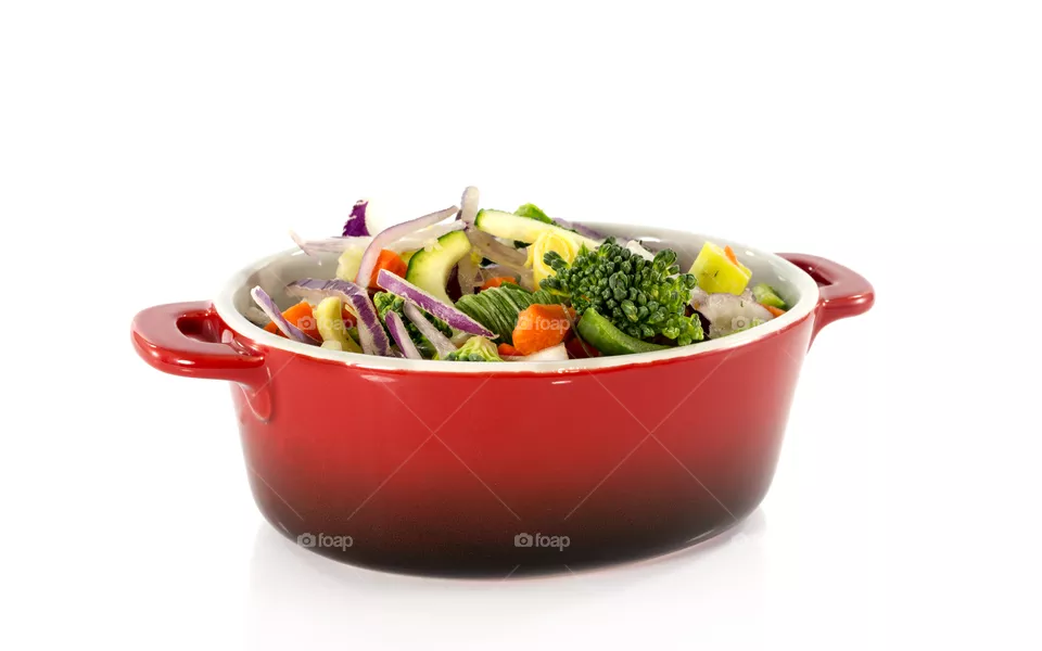 Pot with vegetables