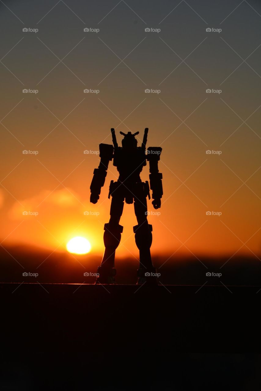Silhouette of gundam 
