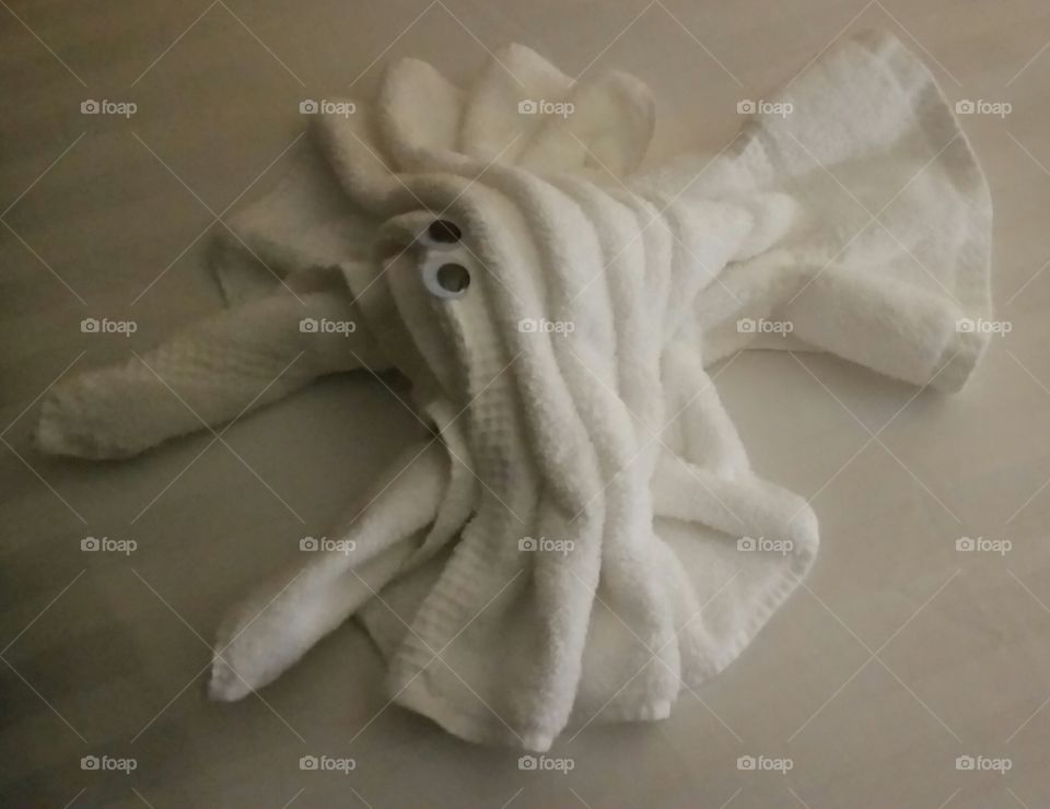 Towel Lobster. The greeting from the ship crews.