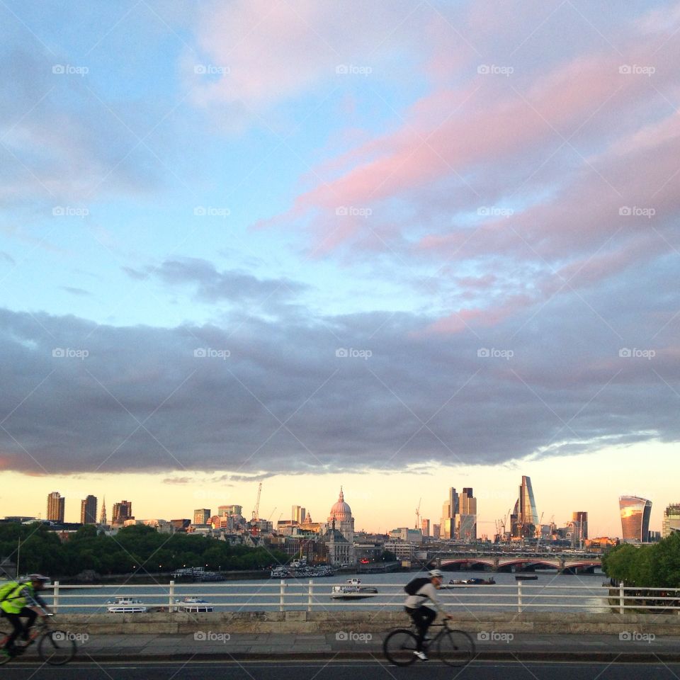 Waterloo bridge. London. Waterloo bridge view