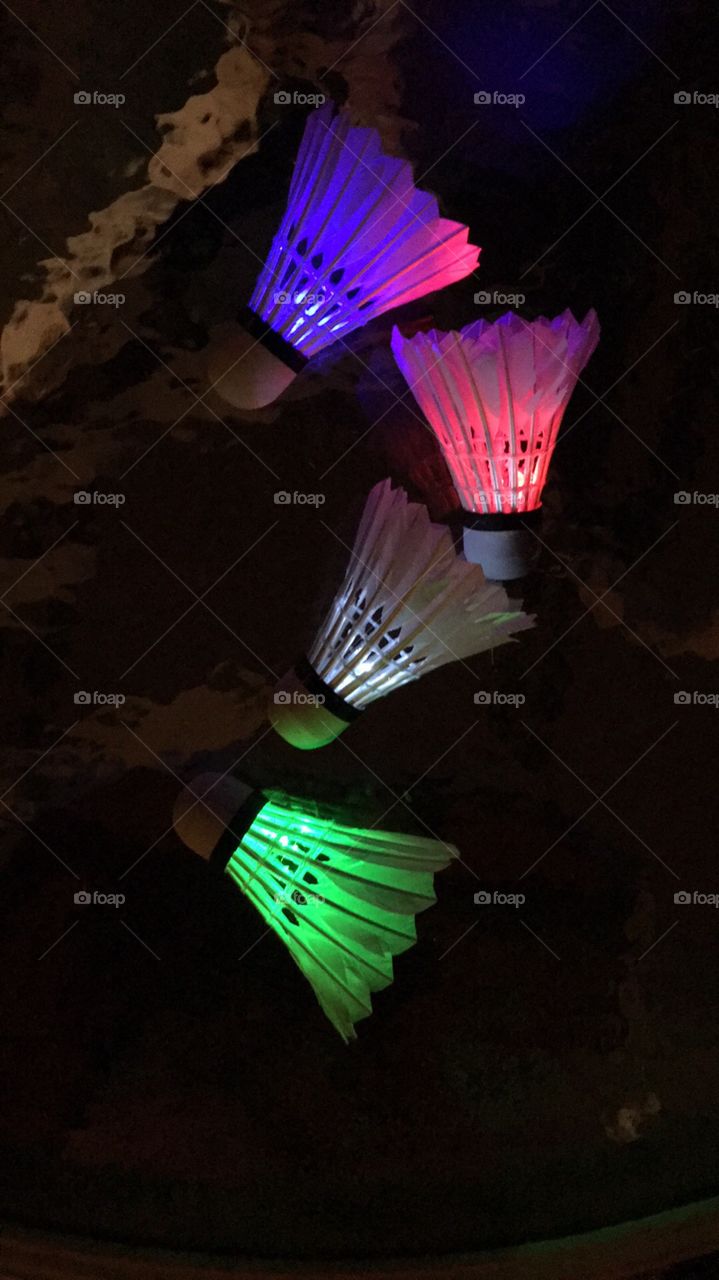 Glow in the dark badminton birdies 