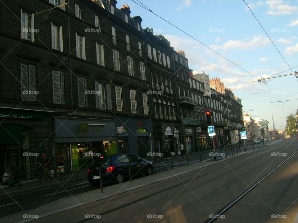 Tramway Road In Clermont-Ferrand France 