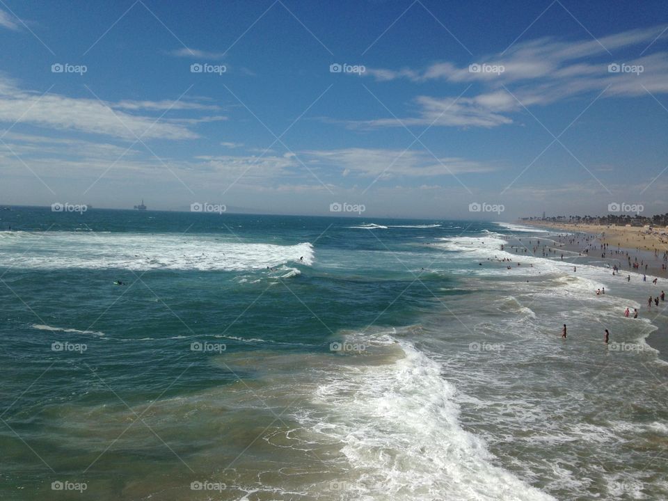 Waves along the coast 