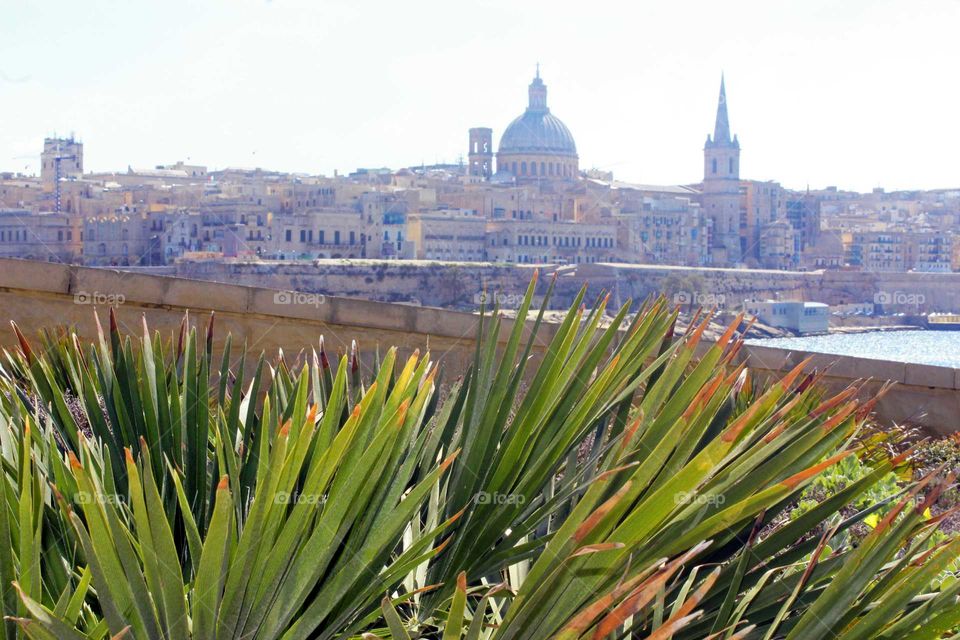cityscape of Valletta. Malta. Seen from Sliema