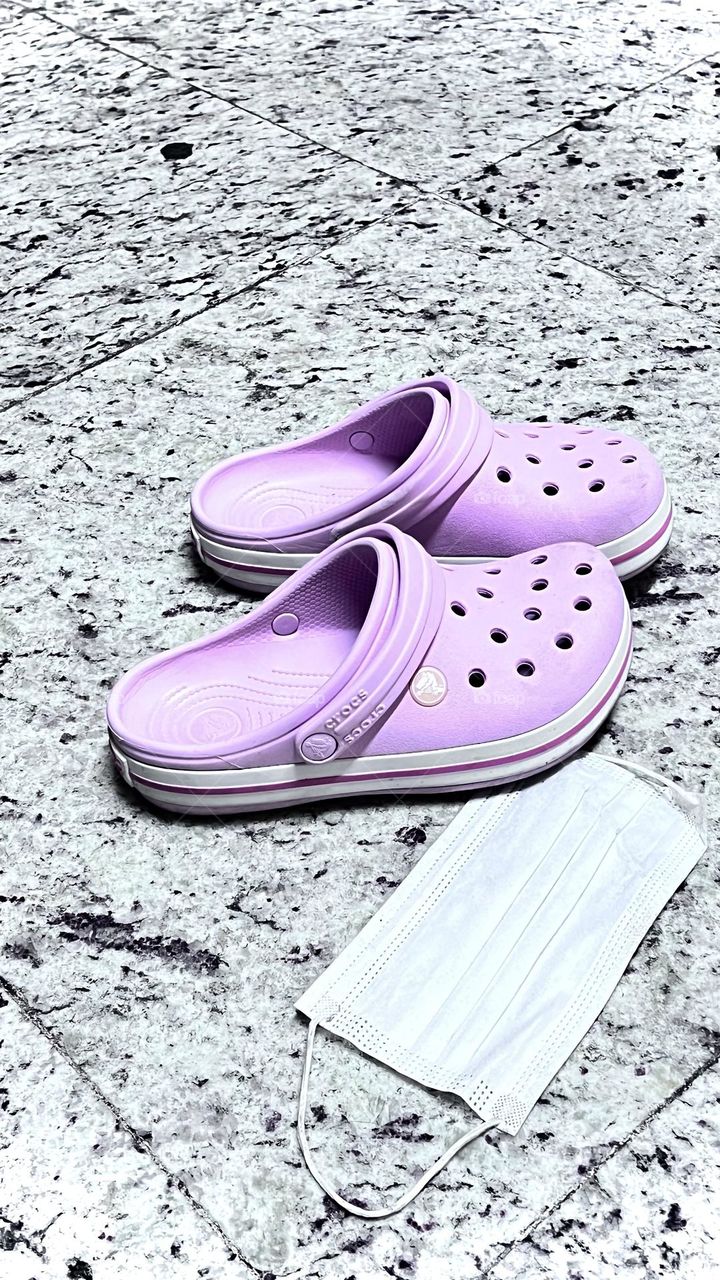 Pink crocs 