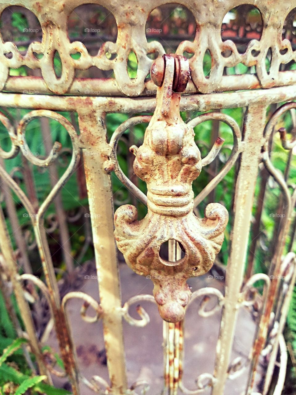 ornate rusty birdcage