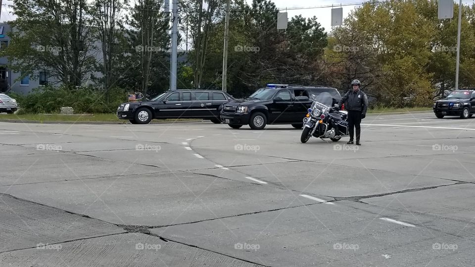 Trump motorcade in Indy