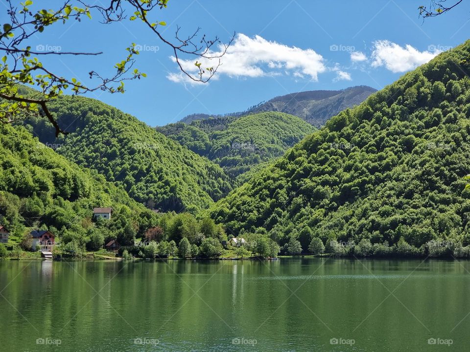 Lake and hills