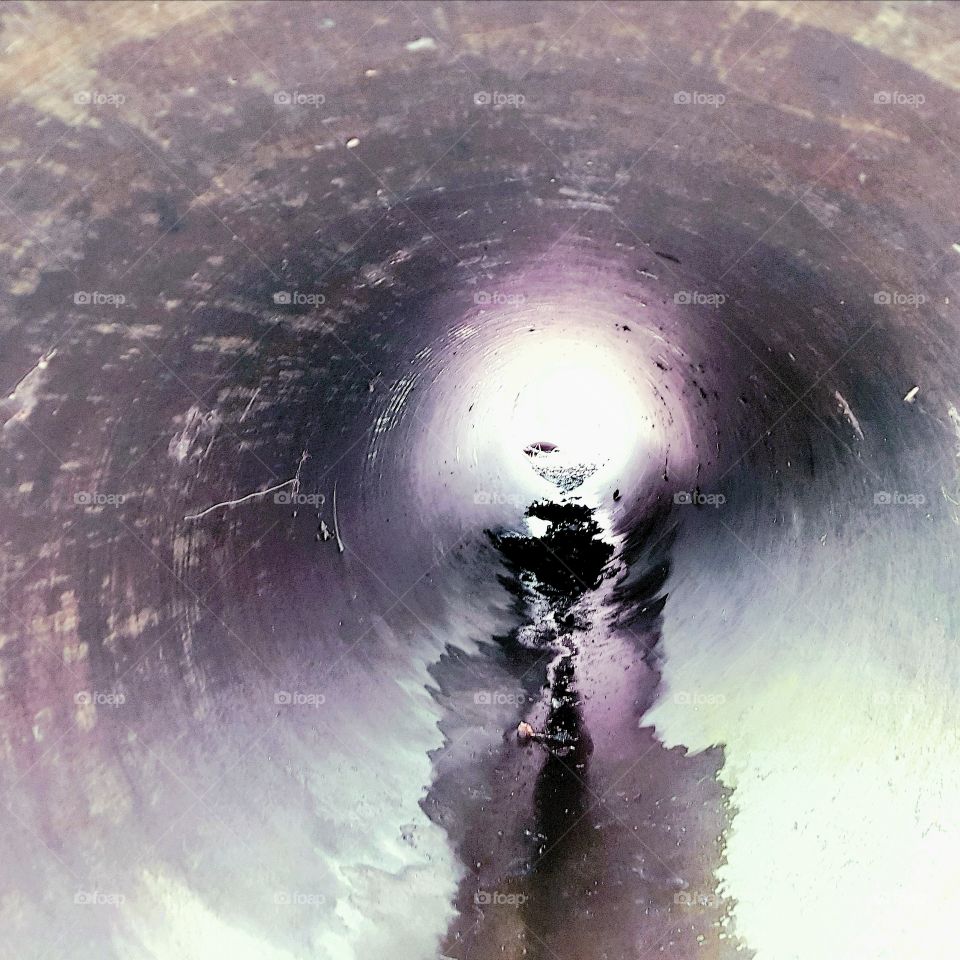 inside an iron pipe