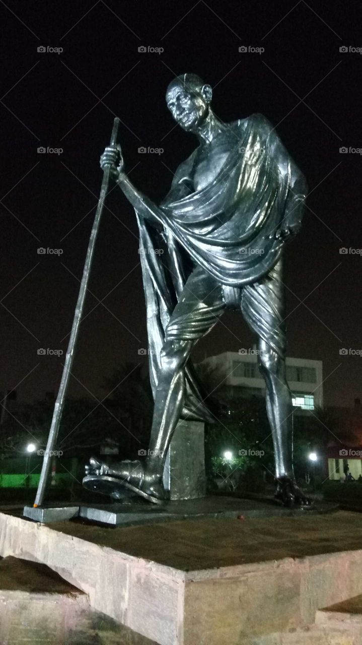 Mahatma Gandhi idol by stone sculpture