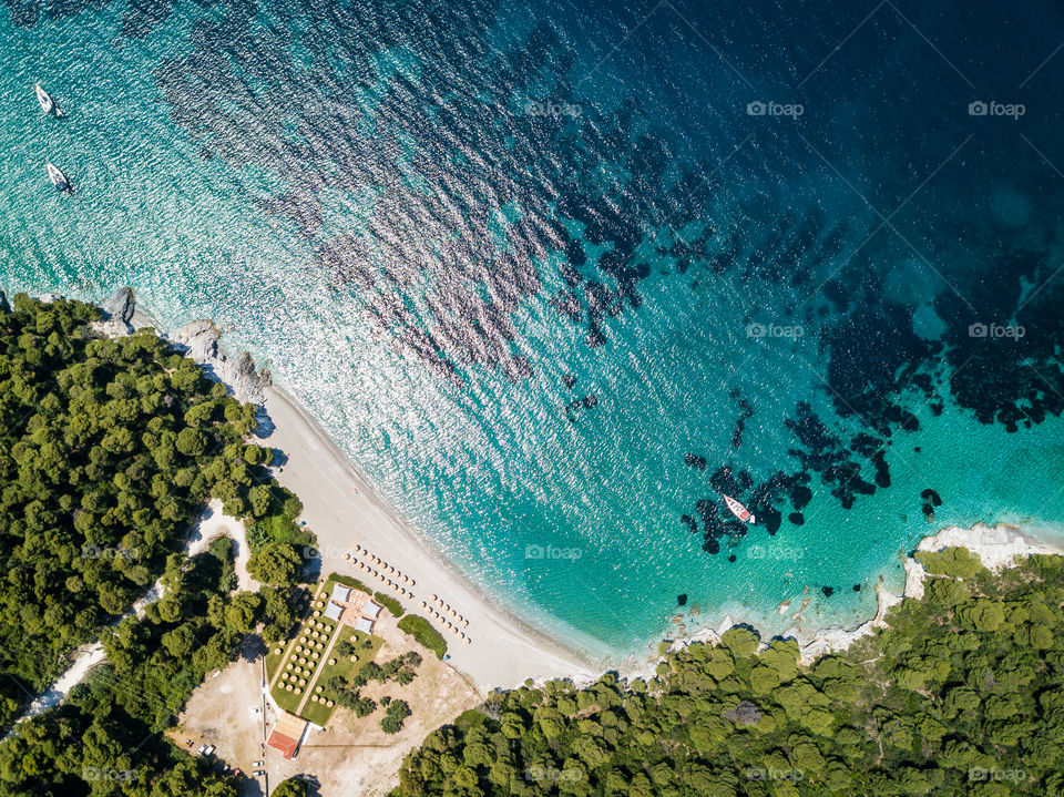 Island of Skopelos in Greece from the sky