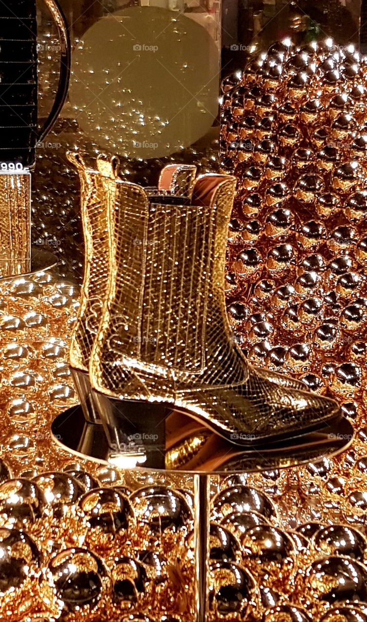 luxury boots in gold