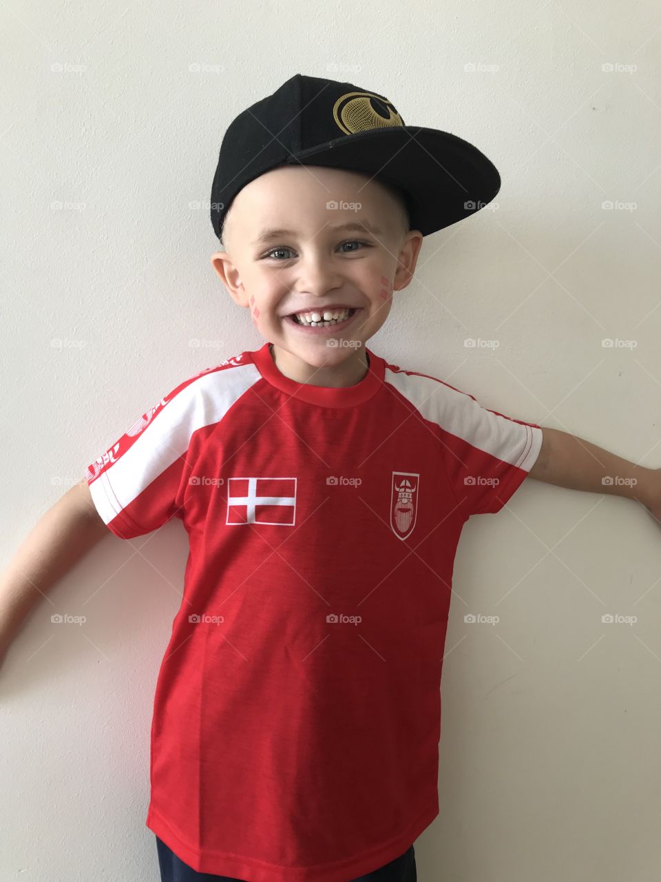 Danish football, VM, Danish boy smiling