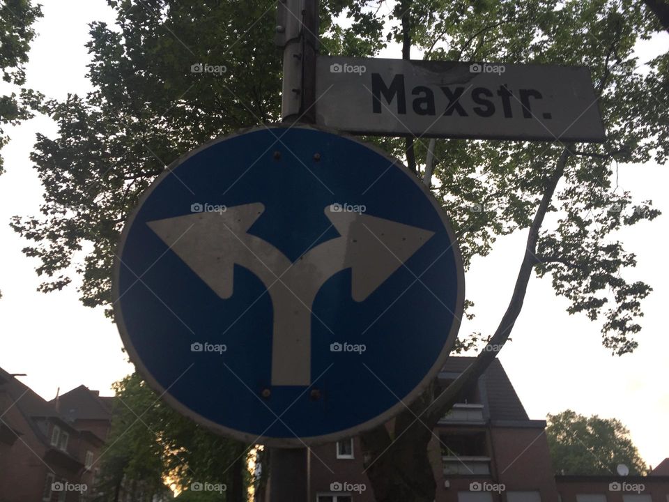 Verkehrszeichen Gabelung Maxstr.