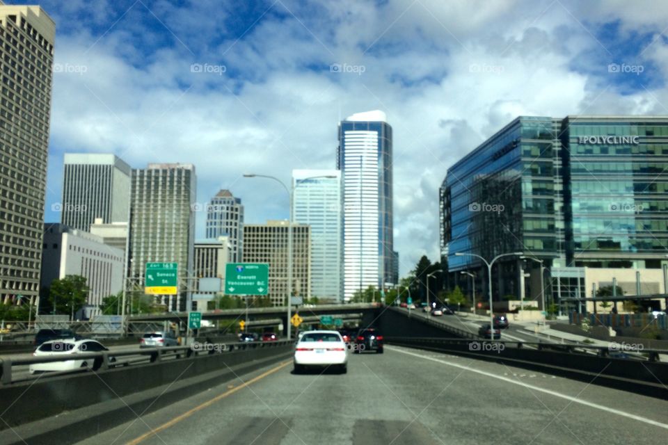 Seattle Traffic. Driving through Seattle, April 2015.