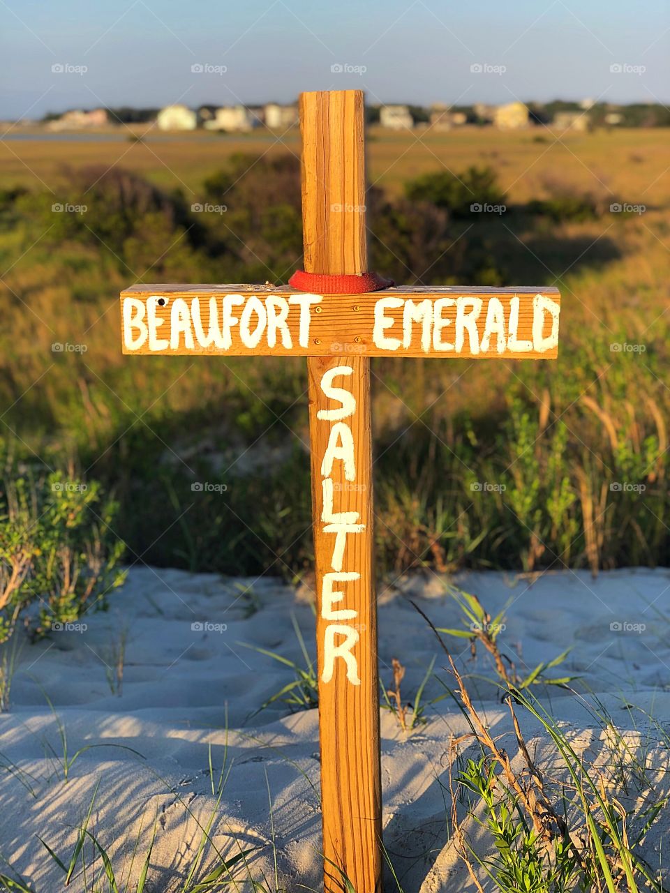 Directions by boat to Emerald Isle NC, Beaufort NC, and salterpath NC. Unique NC direction sign it was a Emerald Isle NC beach day 💙